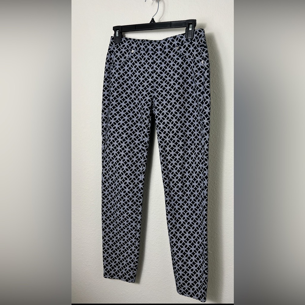 NWOT MICHAEL Michael Kors Geometric Rope Print Stretch Knit Twill Leggings, Sz S - Picture 2 of 9
